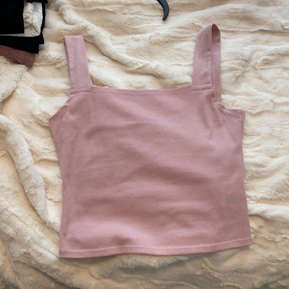 Pink thick strap tank top